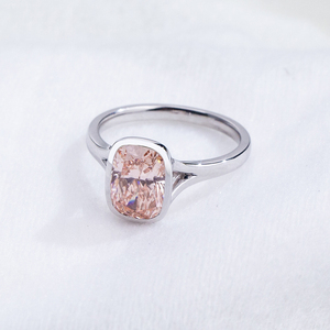 Bague en or blanc 14 carats avec diamant rose de laboratoire Messi Jewelry MSR-2008 pour femmes - Product Image 2