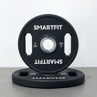 SMARTFIT Nouvelle Plaque de Poids CPU 2 avec Poignée Antidérapante Confortable, Logo Personnalisé, Ensemble de Plaques en Uréthane de Haute Qualité pour Usage Commercial