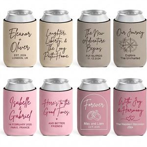 Customized Personalized Can Bulk Wedding Favors Foldable Neoprene Casual <b>Drink</b> <b>Coolers</b> for Guests - Product Image 5