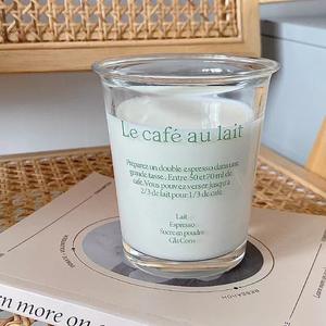 Tazza di <span class=keywords><strong>vetro</strong></span> per la colazione 350ml impilabile <span class=keywords><strong>in</strong></span> rilievo latte trasparente tè al caffè Design semplice ufficio uso della casa lettera di stampa tazza - Product Image 6