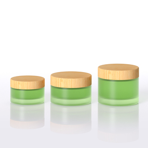 Contenitori in Vetro Trasparente per Cosmetici 5g-100g, Vasetti per Crema Corpo con Coperchio in Legno di Bambù per Cura della Pelle e Profumi - Product Image 3