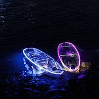 Canoë transparent en PC, bateau en plastique à fond transparent, kayak transparent pour une ou deux personnes