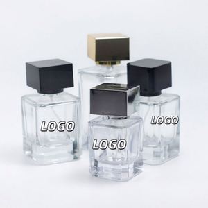 Flacon de parfum en verre carré de luxe 30ml 50ml 100ml avec bouchon noir, couleur personnalisée, impression sérigraphique, pulvérisateur à pompe - Product Image 1