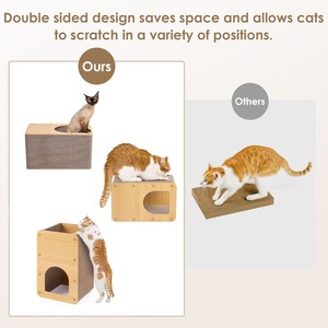 Facile à assembler <span class=keywords><strong>carton</strong></span> <span class=keywords><strong>chat</strong></span> maison cadre en bois Double couche ondulé Durable pour <span class=keywords><strong>chat</strong></span> dormir jouer <span class=keywords><strong>abri</strong></span> robuste pour animaux de compagnie - Product Image 4