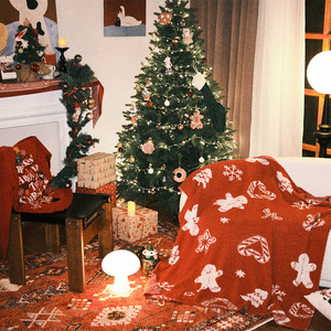 Manta de Sofá de Terciopelo con Diseño Navideño, 130x160cm, Tejida, Rectangular, para Uso en Invierno, Color Kuris - Product Image 3