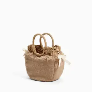 Bolsa de palha para praia, bolsa feminina para inverno