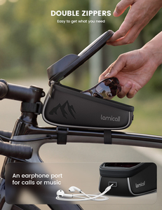 Sac de cadre de vélo étanche Lamicall BCCB04 OEM, grande capacité 1,6 L, support de téléphone, pochette avant de vélo, housse de pluie, accessoire - Product Image 4