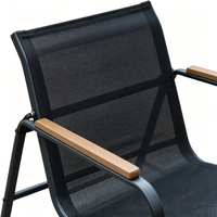 Ensemble de chaises de jardin modernes en acier noir, design nouveau, multifonctionnel, durable, avec table basse