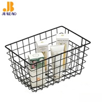 Panier de rangement en fil métallique noir JB pour fruits et légumes avec poignée pour accessoires de cuisine