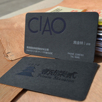 Cartes de Visite Personnalisées Effet Velours Épais Couleur Café Haute Qualité avec Relief et Dorure à Chaud