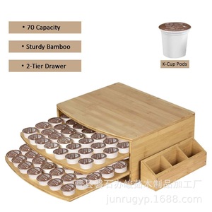 Boîte de rangement pour dosettes de café en bambou avec couvercle, capacité de 30 capsules, pour l'organisation de la cuisine - Product Image 4