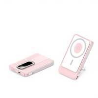 Batterie externe magnétique sans fil 5000 mAh toute nouvelle, support de téléphone pliable, affichage numérique LED, mini batterie externe à charge ultra-rapide
