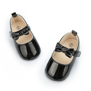 Nouvelle arrivée de robe d'été en cuir PU avec nœud papillon 0 18 <span class=keywords><strong>Mois</strong></span> Prince Party Baby Girl Shoes - Product Image 4