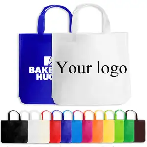 Non-Woven Shopping Bags Recyclable Fabric Material Reusable Foldable Shopping Tote Bags With Custom Printed Logo