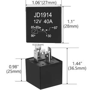 Реле JD1914 12V/40A, стандартное автомобильное реле SPDT, 5-контактный автомобильный сверхмощный переключатель и стартеры, используемый для автомобиля, заменяет Тип - Product Image 2