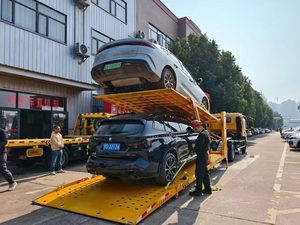 Nouvelle remorque à <span class=keywords><strong>plateau</strong></span> plat à deux niveaux entièrement équipée, manuelle, diesel, JAC, avec bras de remorquage arrière, camion de remorquage, dépanneuse, transporteur de voitures - Product Image 4