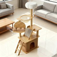 Arbre à chat moderne de luxe écologique de grande taille en forme de capsule spatiale avec plateforme de saut intégrée et jouet pour usage domestique