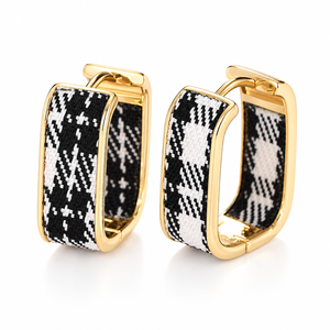 Orecchini a quadri da donna, design classico ed elegante, orecchini alla moda per tutti i giorni e per feste, dal tocco femminile. - Product Image 6