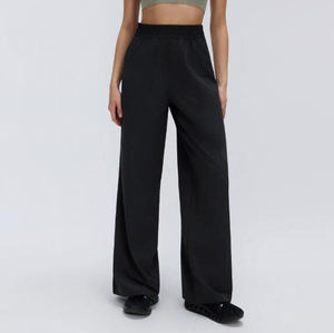 Pantalones Casuales de Cintura Alta Elástica Estilo Vintage para Mujer, Primavera-Verano 2026, para Deportes, Fitness <span class=keywords><strong>y</strong></span> Ocio al Aire Libre, de Pierna Ancha - Product Image 2