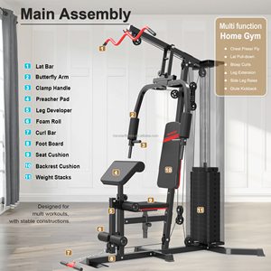Estación de Gimnasio Ajustable, Equipo Multifuncional para Gimnasio en Casa, Máquina de Extensión de Piernas con Pila de Pesas de 70 kg - Product Image 3