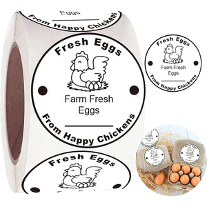 Huevos frescos personalizados Fecha Pegatinas Farmer's Market <span class=keywords><strong>Pollo</strong></span> Huevo Embalaje Pegatinas Etiquetas Granja Huevos frescos Pegatinas - Product Image 1