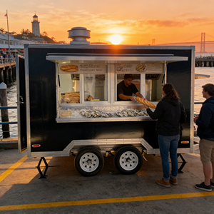 Remorque de restauration <span class=keywords><strong>pour</strong></span> événements, avec cuisine, forme unique, <span class=keywords><strong>pour</strong></span> <span class=keywords><strong>barbecue</strong></span>, hot-dogs et gaufres, à vendre - Product Image 1