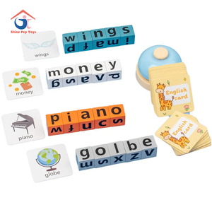Juegos de palabras de ortografía de batalla en inglés Montessori, tarjeta de dibujos animados para niños, juguetes educativos de aprendizaje para niños y niñas - Product Image 1