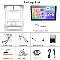 Podofo 10 pouces Android voiture stéréo 4 + 64G sans fil Carplay Android Auto pour Jeep Liberty 2008-2012 IPS DSP GPS FM RDS WIFI OEM
