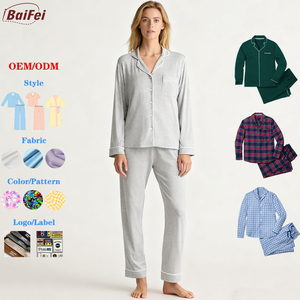 Conjunto de Pijama Corto de Algodón Orgánico de Bambú con Estampado Personalizado, Conjunto de Pijama para <span class=keywords><strong>Mujer</strong></span>, Pijama de Algodón para <span class=keywords><strong>Mujer</strong></span>, Ropa de Dormir para <span class=keywords><strong>Mujer</strong></span> - Product Image 1