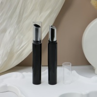 Tube de rouge à lèvres vide Yuecai, capuchon transparent, applicateur biseauté argent chromé, conteneur pour baume à lèvres ou déodorant, logo personnalisé