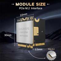 Módulo Wifi Wifi6 O8852PM DC3.3V IEEE802.11a/b/g/n/ac/ax 2.4G/5G 80MHz 2T2R PCIe/USB -10~70 ° Módulo Bluetooth 5.0 para Linux/Android