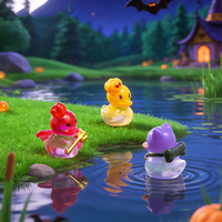 Figurines de canards miniatures en résine en gros, figurines de canards démoniaques citrouilles miniatures, ornements fantaisie, cadeaux et décorations pour fêtes d'Halloween