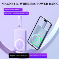 Batteries externes magnétiques portables Li-Polymère de qualité supérieure 22,5W compatibles OEM, charge rapide, 10000mAh, Micro USB Type-C, LED