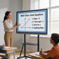 Tableau interactif intelligent portable 4K avec support pour salle de classe, salle de réunion, éducation scolaire et travail hybride