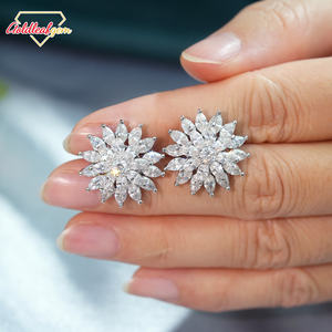 Pendientes de Moissanita con Corte de Pera Personalizados, Joyería de Lujo, Plata de Ley 925, Oro de 18K y 14K, Pendientes de Botón, Regalo de Compromiso - Product Image 2