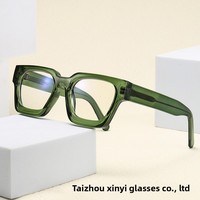 Monture optique en acétate à bords larges et épais, style punk haut de gamme, unisexe, verres PC anti-lumière bleue, logo personnalisé