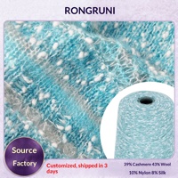 Fil fantaisie en cachemire teint Rongrun authentique, mélange soie-cachemire 13.9NM, fil haut de gamme pour tricot à la main, vente en gros pour usines de tricotage