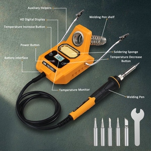 Station de soudage numérique à température réglable <span class=keywords><strong>avec</strong></span> <span class=keywords><strong>batterie</strong></span> <span class=keywords><strong>rechargeable</strong></span>, écran LCD et 2 outils auxiliaires - Product Image 4