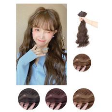 Peluca de pelo largo de 45cm para mujer con extensiones de cabello humano de alta calidad a alto calor - Product Image 1