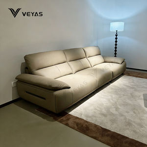 Sofá Reclinable Eléctrico Extensible de Cuero Genuino de Tres Plazas, Estilo Moderno de Jiangxi, Hecho a Medida, con Control Remoto - Lujo - Product Image 1