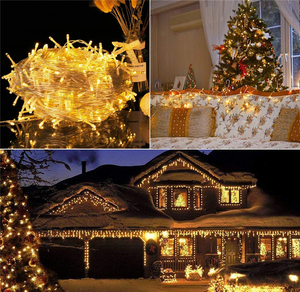 Giáng Sinh Trang Trí Cổ Tích Chuỗi Đèn LED Thẳng Trong Suốt Ấm Trắng Ánh Sáng Kỳ Nghỉ Giáng Sinh Cây Đám Cưới Đảng Quà Tặng - Product Image 6