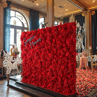 Mur de fleurs artificielles personnalisé, décoratif, 3D, 8x8, toile de fond de mur de fleurs simulées