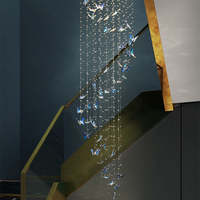 Lustre en cristal linéaire d'escalier Plafonnier