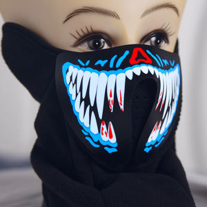 할로윈 마스크 음악 LED 라이트 업 레이브 마스크 사운드 활성화 깜박이 빛나는 멋진 파티 마스크 - Product Image 3