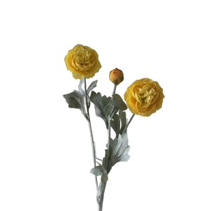 Bouquet de fleurs artificielles Junheyuan, 3 têtes de pivoines en soie floquée, décoration de bureau - Product Image 5
