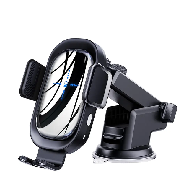 15W Fast Charge Auto Clamping Wireless Car Charger Phone Holder Retractable Phone Holder for Mobile Phone