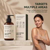 Huile Corporelle Fraîche Multi-Peptides pour l'Élasticité et le Raffermissement de la Peau 240ml, Huile de Soin Naturelle à la Centella Asiatica et Vitamine E, Marque Privée