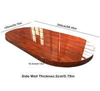 Cubierta de Mesa de Póker de Madera de Lujo Profesional de 250 cm, Acabado en Cerezo de Alto Brillo, Accesorios de Mesa de Casino de Lujo