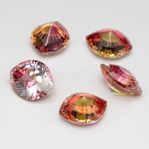 Fournitures d'usine, vente chaude, zircon de couleur <span class=keywords><strong>jaune</strong></span> et rose mélangée, forme <span class=keywords><strong>marquise</strong></span>, 8*10 mm, 5A, 20 pièces par paquet - Product Image 1
