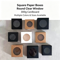 Boîte carrée en carton avec fenêtre pour savon artisanal, emballage en kraft, carton ondulé 3 plis, gaufrage noir et blanc